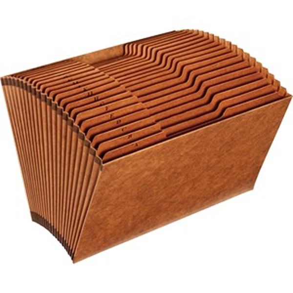 15 x 10 in. Tab Cut Recycled Expanding File, Brown - 21 Pocket
