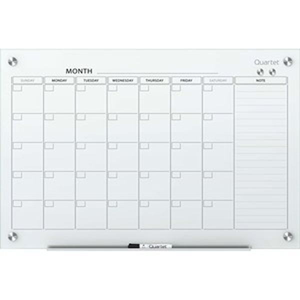 QRTGC4836F 4 x 3 in. Glass Calendar White Board