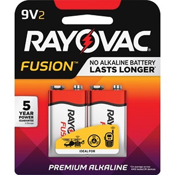 RAYA16042TFUSK 9V Fusion Battery, Pack of 2