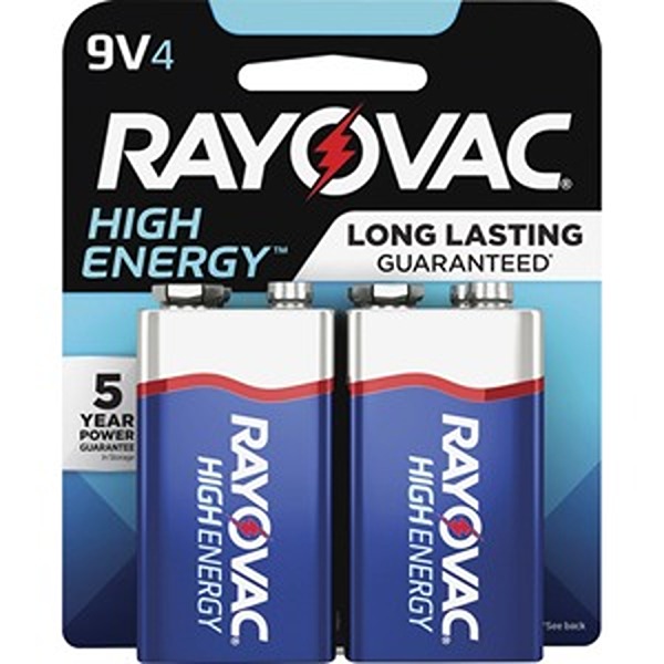 RAYA16044TK 9V Alkaline Batteries,Pack of 4