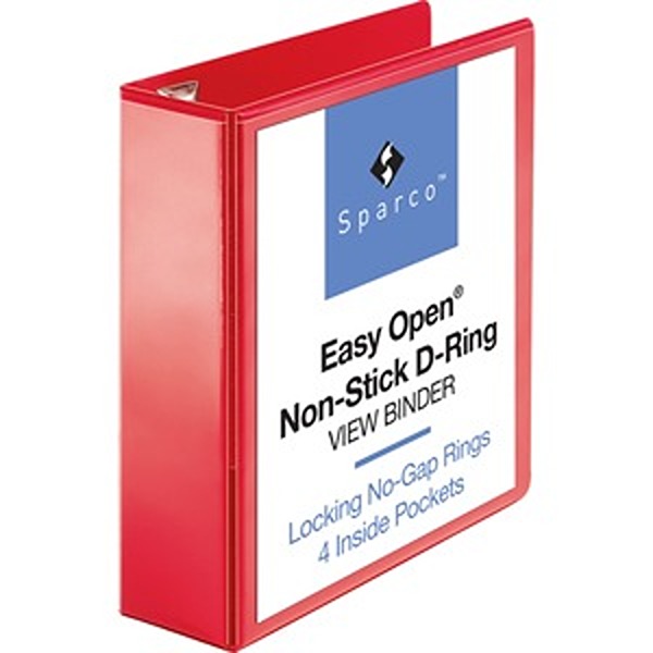 View Binder, D-ring, 3in Capacity, 8-1/2inx11in, Red