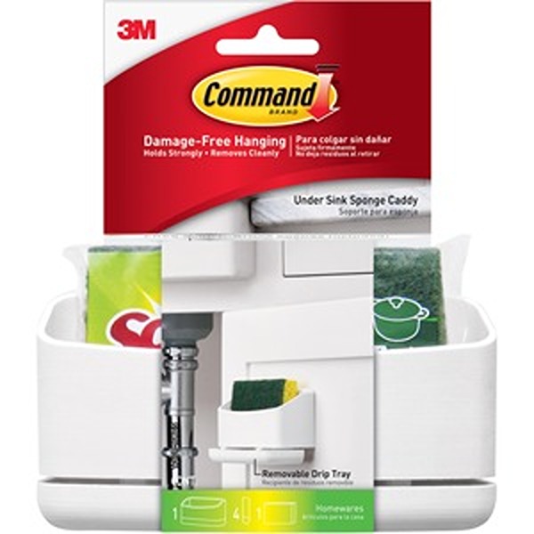Caddy, w/Tray/Sponge, 7.5 lb Cap, 12"x7-3/4"x9-3/8", White