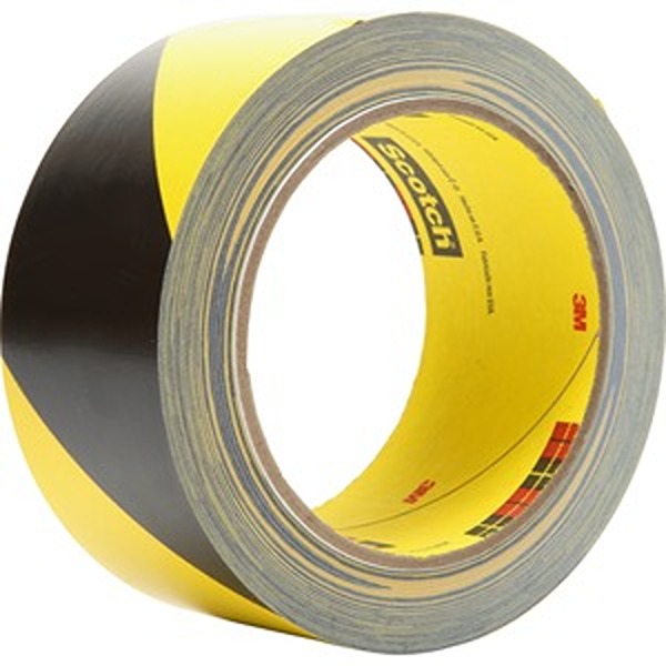 MMM57022 2 in. x 36 Yard Diagonal Stripe Safety Tape, Black & Yellow
