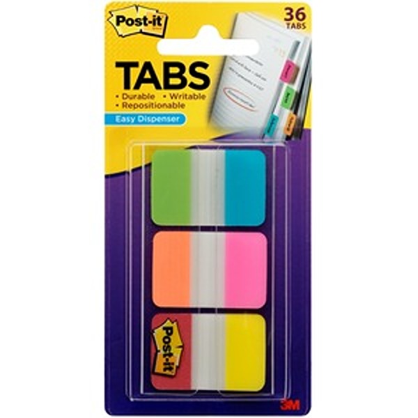 MMM686ALOPRYT Alternating Assorted Color Tabs, Pack of 36