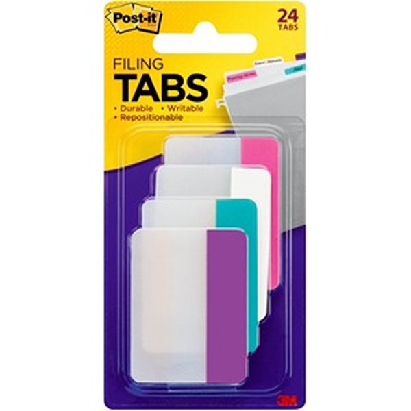 MMM686PWAV 2 in. Solid Assorted Color Tabs, Pack of 24