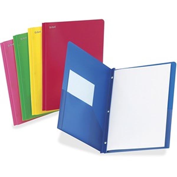 8.5 x 11 in. 2-Pocket Fast Assorted Color Portfolio Folder - Pack of 25