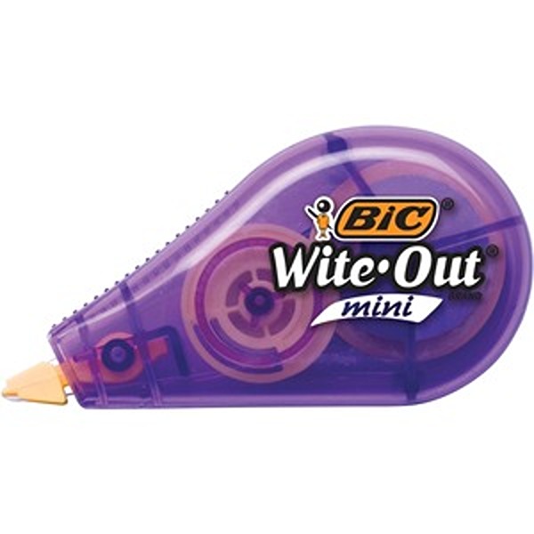Correction Tape, Mini, 1/5"Wx314-2/5'L, 12/PK, White PK