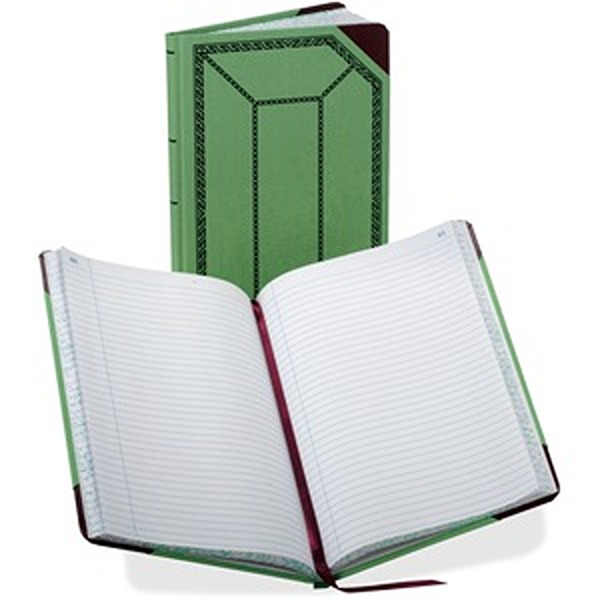 BOR6718500R 12.5 x 8 in. Record & Account Green Note Book