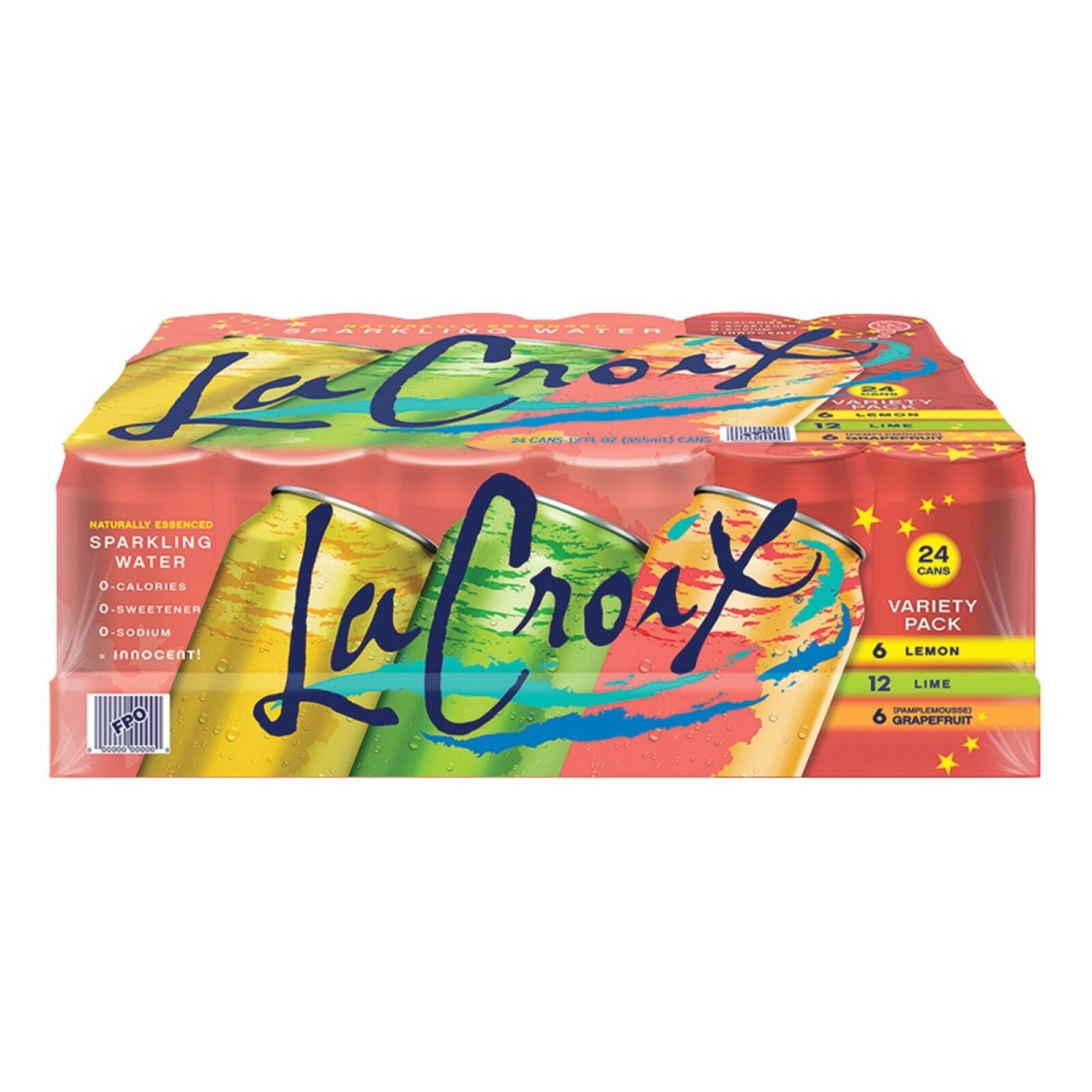Picture of Lacroix LCX81237 12 oz Sparkling Water Variety Pack - 24 Count - Pack of 2