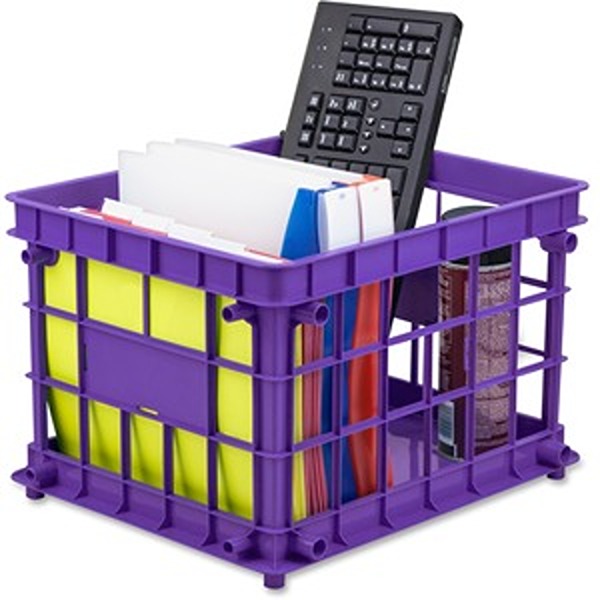Standard Plastic Leg Rest Crate, Assorted Color - Pack of 3