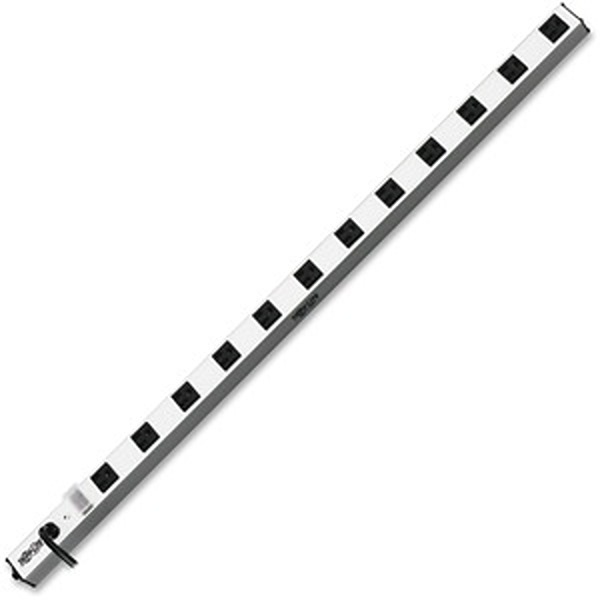 Power Strip, Foldable, 5-15R, 5-15P, 15 ft., Black/Silver