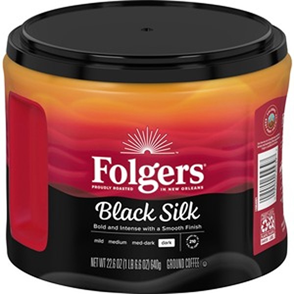 Picture of Folgers FOL30439CT 22.6 oz Blacksilk Coffee Can, Pack of 6