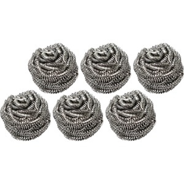 Silver Stainless Steel Scrubber - Pack of 6