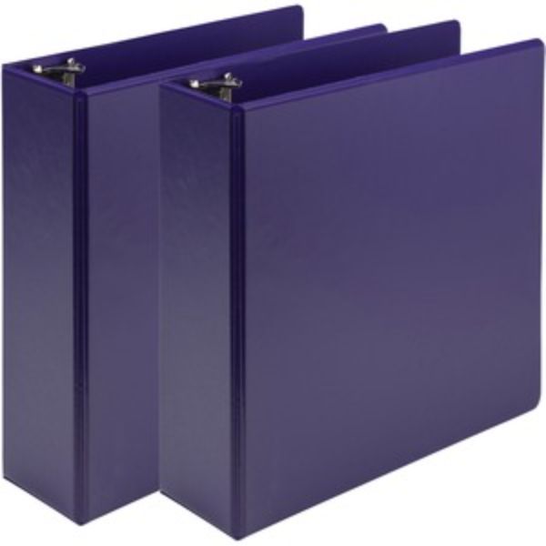 3 in. Earths Choice Plant-Based Durable 3 Ring View Binders, Purple - Pack of 2