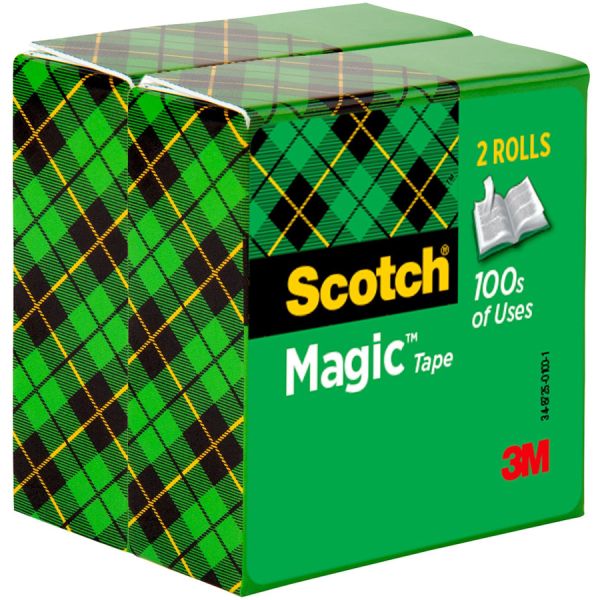 0.75 x 2592 in. Invisible Magic Tape, Clear - Set of 2 - Pack of 6