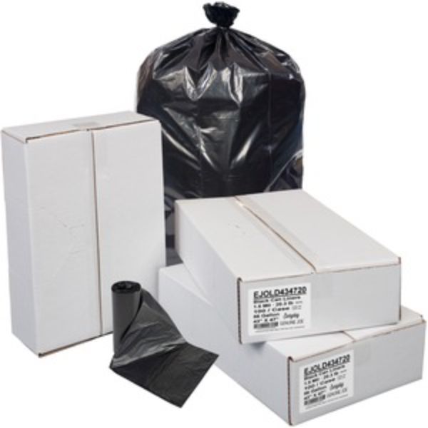 EJOLD434720 43 x 47 in. Resin Everyday  Low-Density Can Liners - 45 gal Capacity - 1.50 mil 38 Micron Thickness - Black - Pack of 100