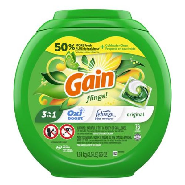 PGC09207 Gain Flings Laundry Detergent - Case of 76