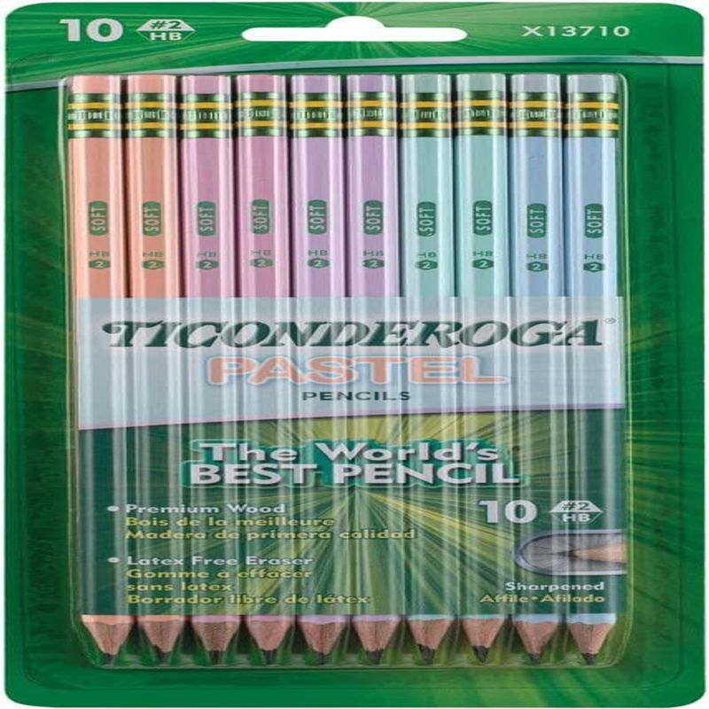 Pastel Wood Tic Pencil, Assorted Color - Pack of 10