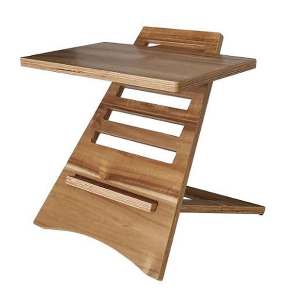 High Rise Adjustable Wood Laptop Stand, Brown