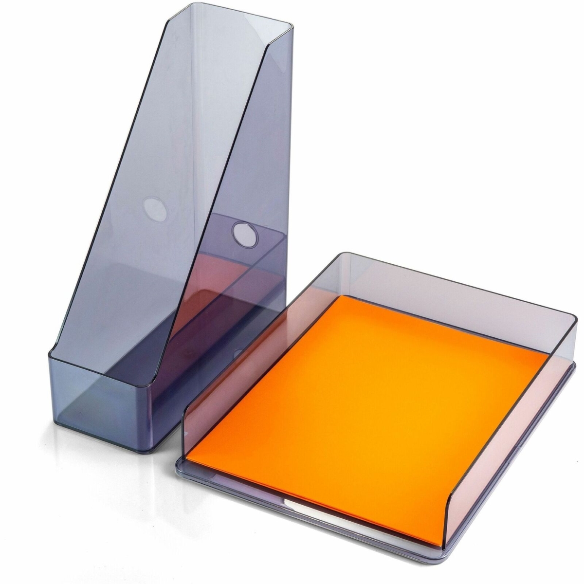 OIC26115 Recycled Letter Tray & File Desktop Set, Gray - 2 Piece