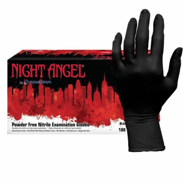 Picture of Adenna HOSNGL226 4 Mil Nitrile Exam Glove&#44; Black - Large - Pack of 10