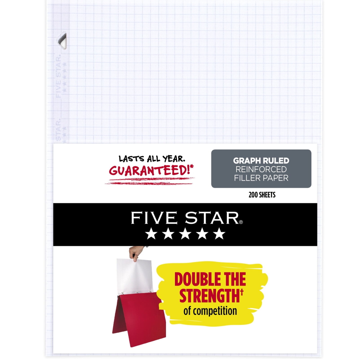 Filler Paper,Graph,Triangular Holes,80 Sheets,8-1/2inx11in,WE