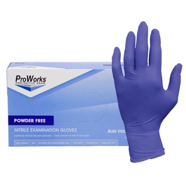 HOSGLN125FS 3 Mil Nitrile Exam Glove, Blue & Violet - Small - Pack of 10 -  Hospeco Pro Works