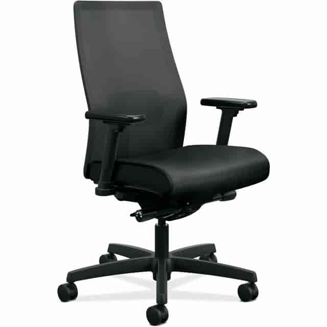 I2M2BMLU10TK Ignition 2.0 Mid-Back Task Chair with Mesh Back & Fabric Seat, Black