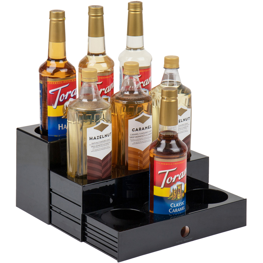 Mind Reader Products EMSSYRUPH9 9-Compartment Nested Syrup Bottle Holder, Black
