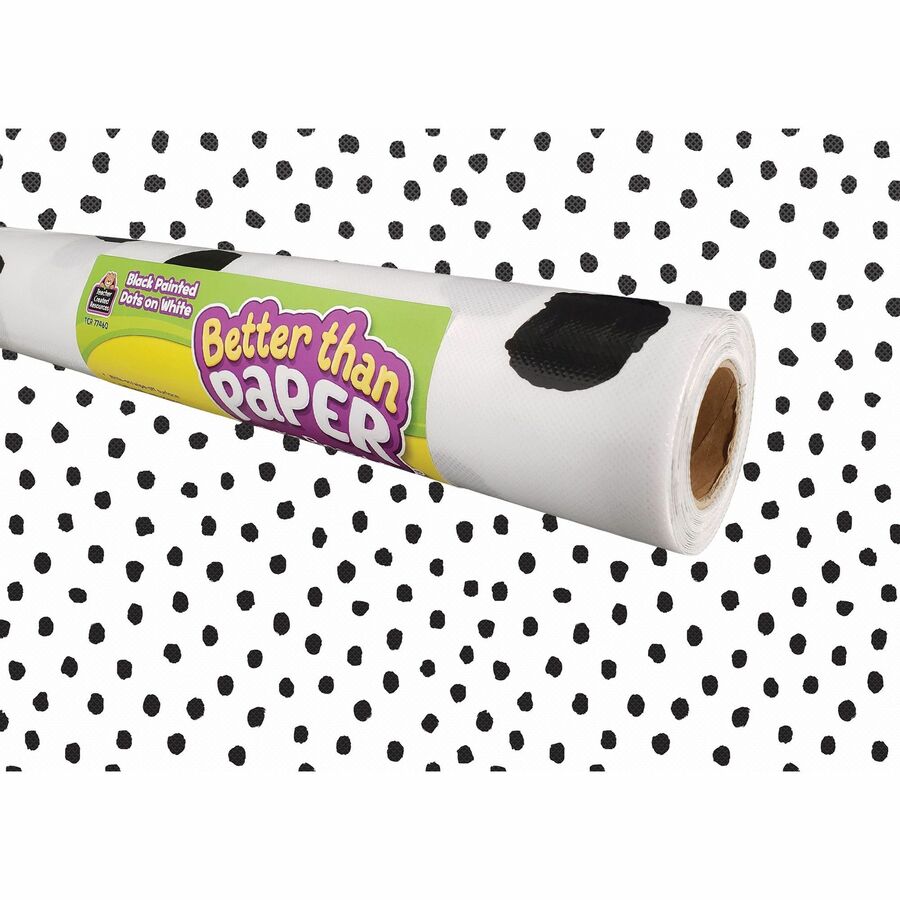 Better Than Paper Board Roll - Bulletin Board, Classroom - 48in Width x 12 ft Length - Black Dots