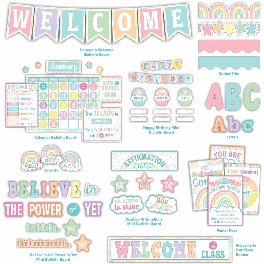 Pastel Pop Decor Set Bulletin Board Set