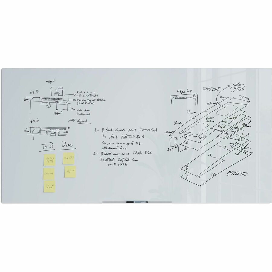 72 x 36 in. Floating Glass Dry Erase Board