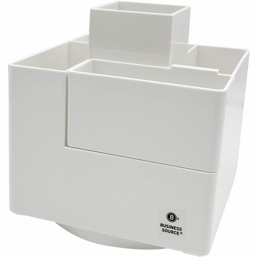 BSN11878 Modular Rotatable Pen Cup, White - 6 Compartment