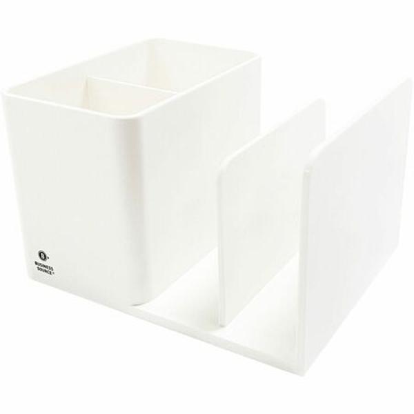 BSN11881 Multifunctional Pen Cup Organizer, White - 2 Compartment