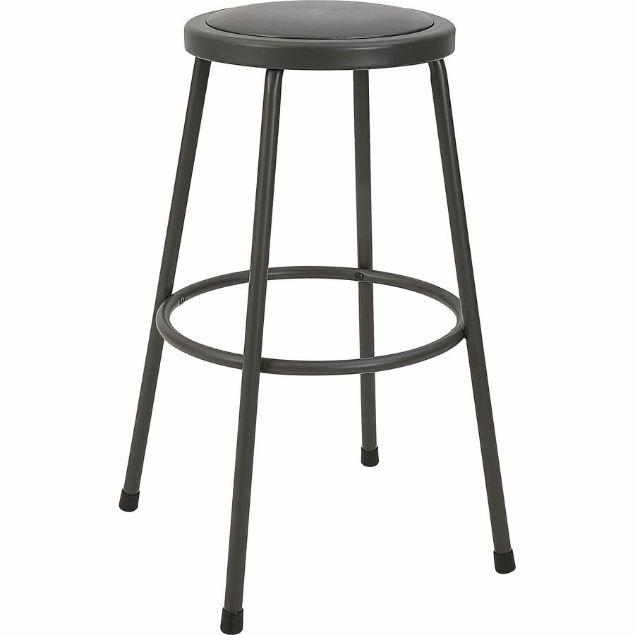 30 in. Metal Shop Stool with Vinyl Padded Seat - Light Gray