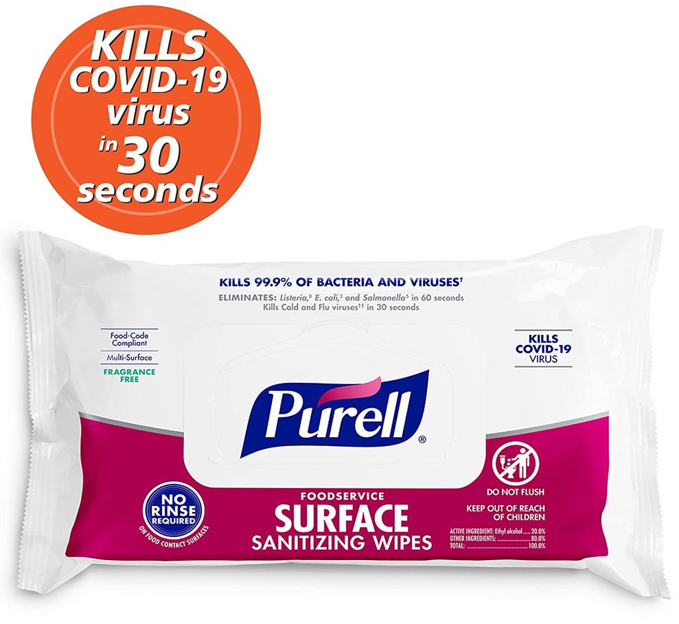 Foodservice Surface Sanitizing Wipes - 72 Count - Case of 12