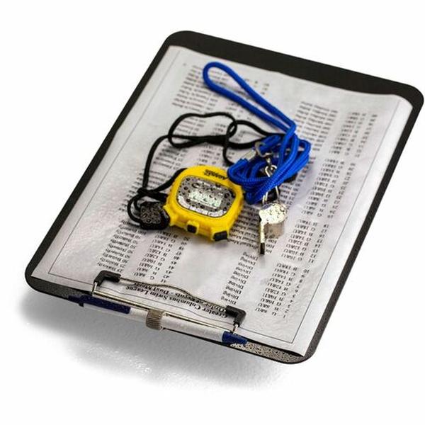 OIC83075 Low Profile Recycled Plastic Letter Size Clipboard with Pen Holder, Black