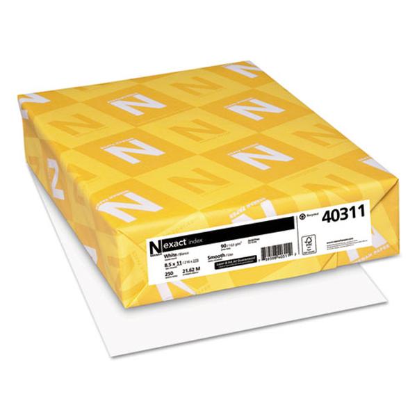 Picture of Wausau Paper WAU40311CT 8.5 x 11 in. 94 Bright 90 lbs Index Exact Index Card Stock Paper&#44; White - Case of 4