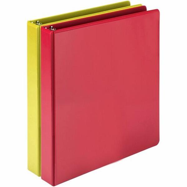 SAM16431 1 in. Durable Three-Ring View Binder, Yellow - 225 Sheet Capacity