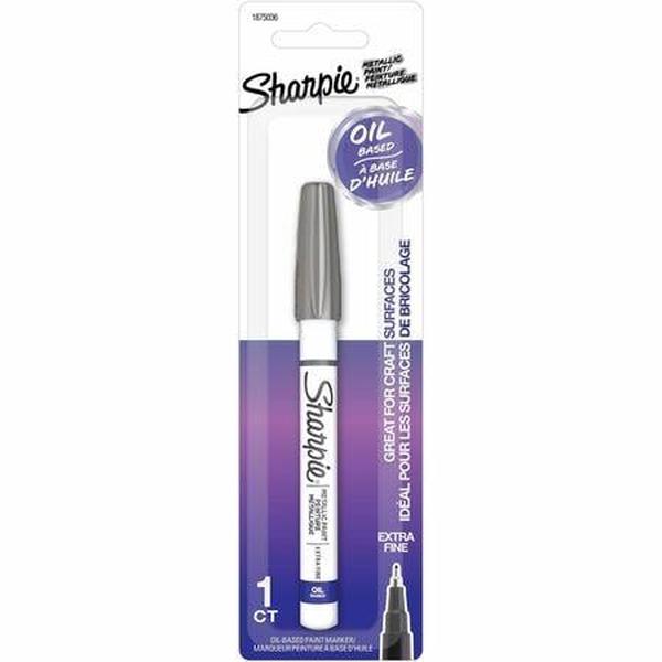 Sharpie SAN1875036 Extra Fine Oil-Based Paint Markers, Silver Oil Based Ink