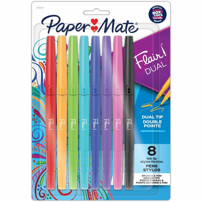 PAP2181604 Flair Duo Assorted Color Pen, Pack of 8