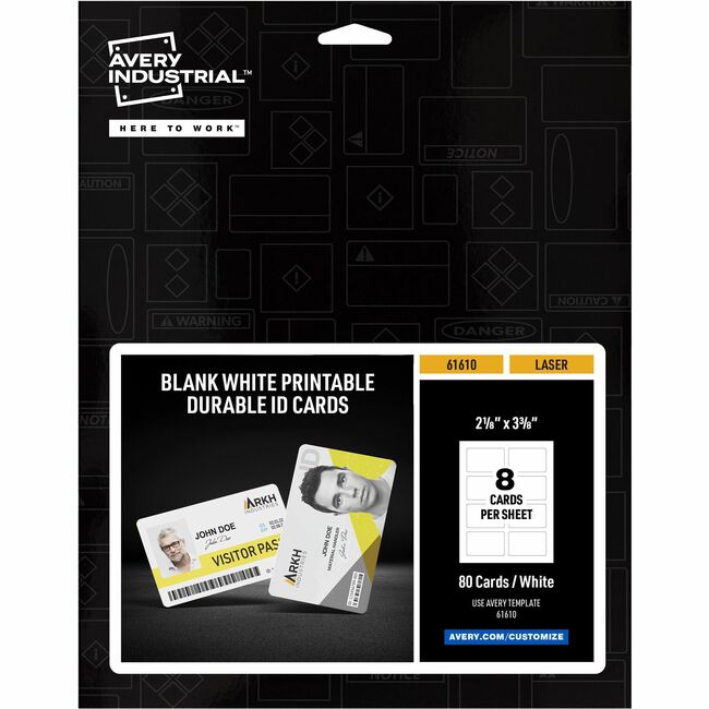2.12 x 3.37 in. White Industrial ID Decal Cards