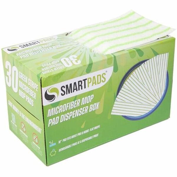 MONM901RMPGR 18 x 5 in. Microfiber Wet & Dry Mop Pad Refills, Green - Pack of 30