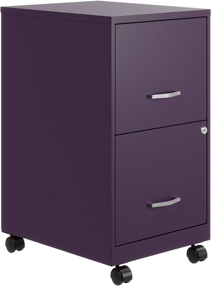 18 in. Soho Smart Vertical 2-Drawer File Cabinet, Purple -  KD Cajonera, KD4369454