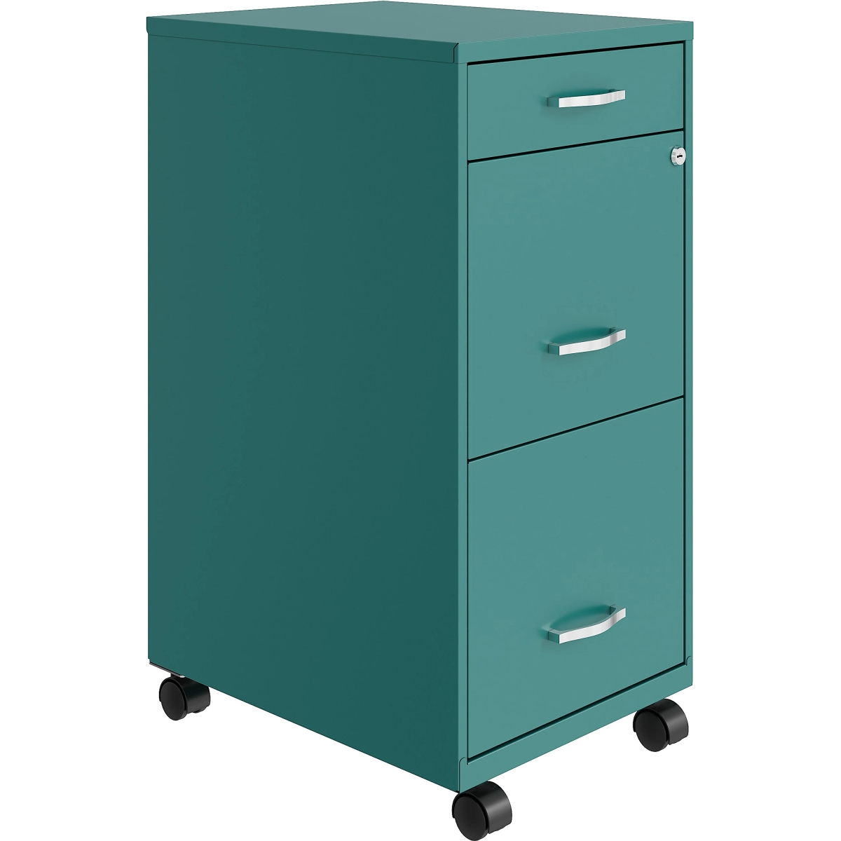 18 in. Soho Organizer Vertical 3-Drawer Mobile File Cabinet, Teal -  KD Cajonera, KD4369456