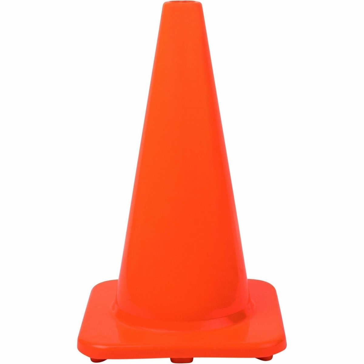 18in Traffic Cone, Sturdy, Polyvinyl Chloride (PVC), Orange