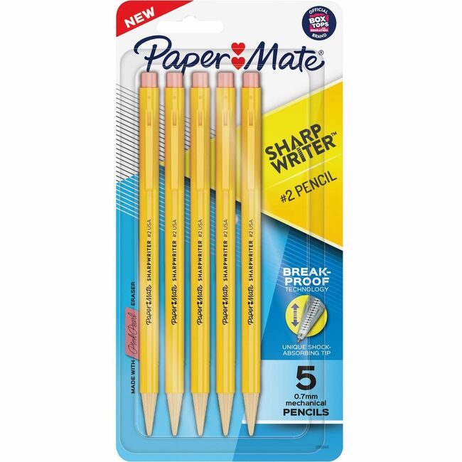 PAP2200939  Sharp Writer Mechanical Pencils, Yellow - Pack of 5