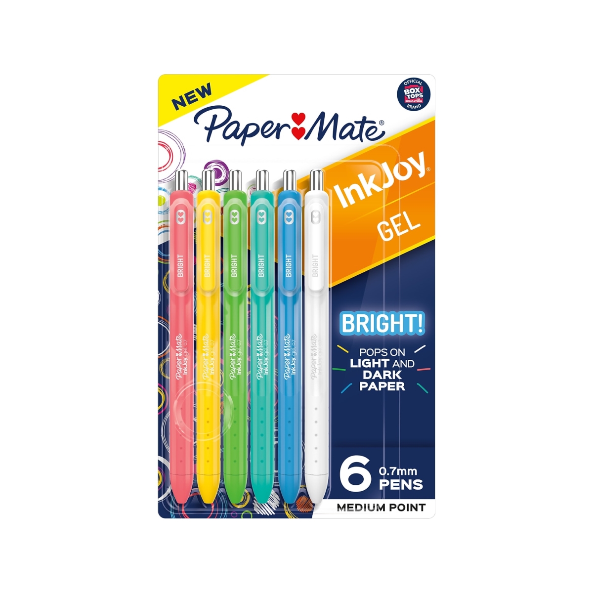 PAP2173765 Bright Assorted Inkjoy Gel Pen, 6 Count