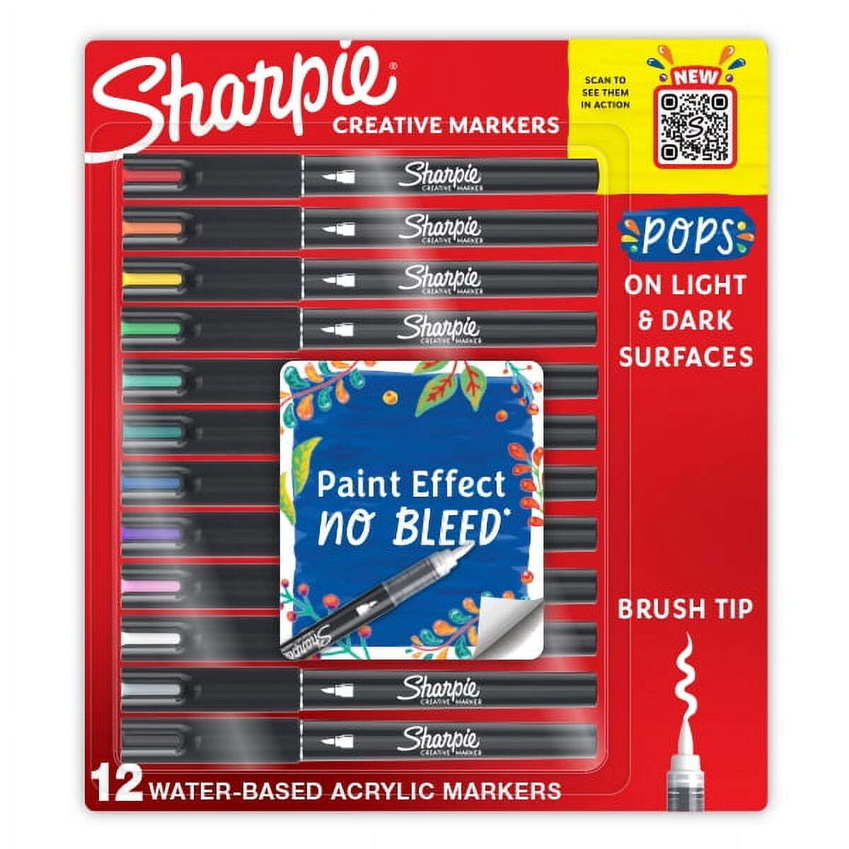 Sharpie SAN2196907 Brush Point Create Marker, 12 Count