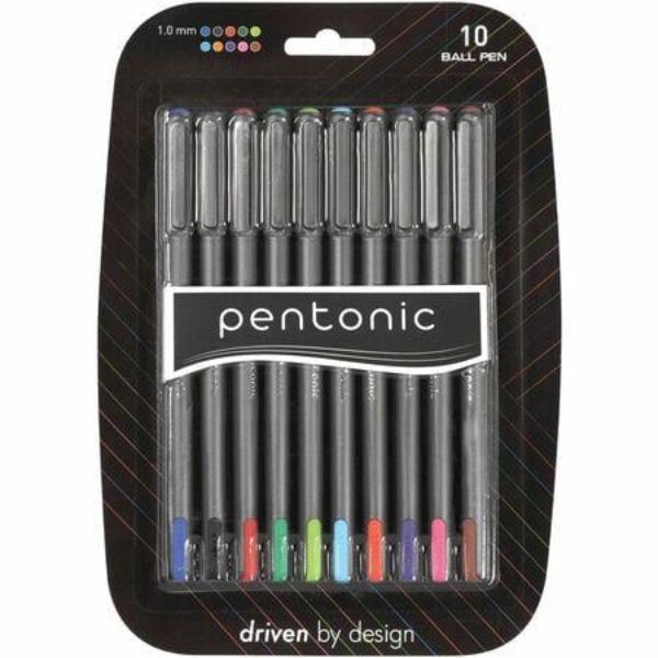 Ballpoint Pen Set, 1 mm Pen Point, Assorted Ink, Nickel Silver Tip, 120PK